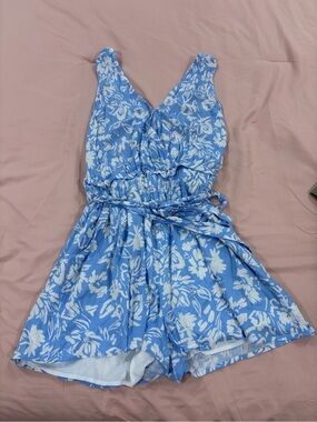 Blue Floral Romper